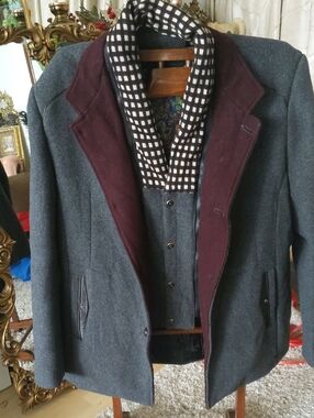 Stussy Colorful Paisley Lined Blazer with Check Trim